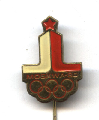 pin PKOL OLYMPIC GAMES MOSCOW 1980 - POLAND NOC badge dated E072