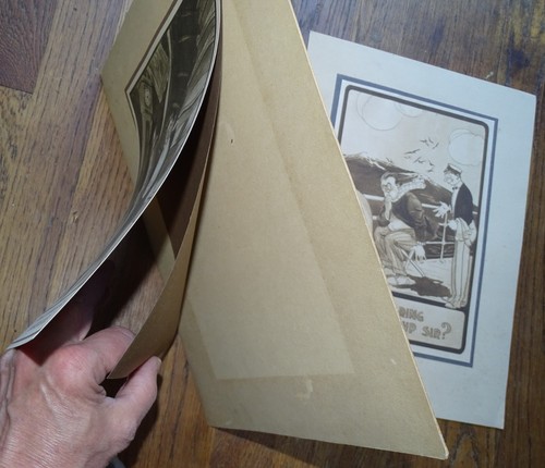 2 grabados de dibujos animados en sepia 1909-1911 (vela, mar) - Imagen 2 de 3