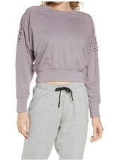 NWOT Nike Therma Fleece Crop Sweatshirt / Purple Smoke/Clear / Size XXL