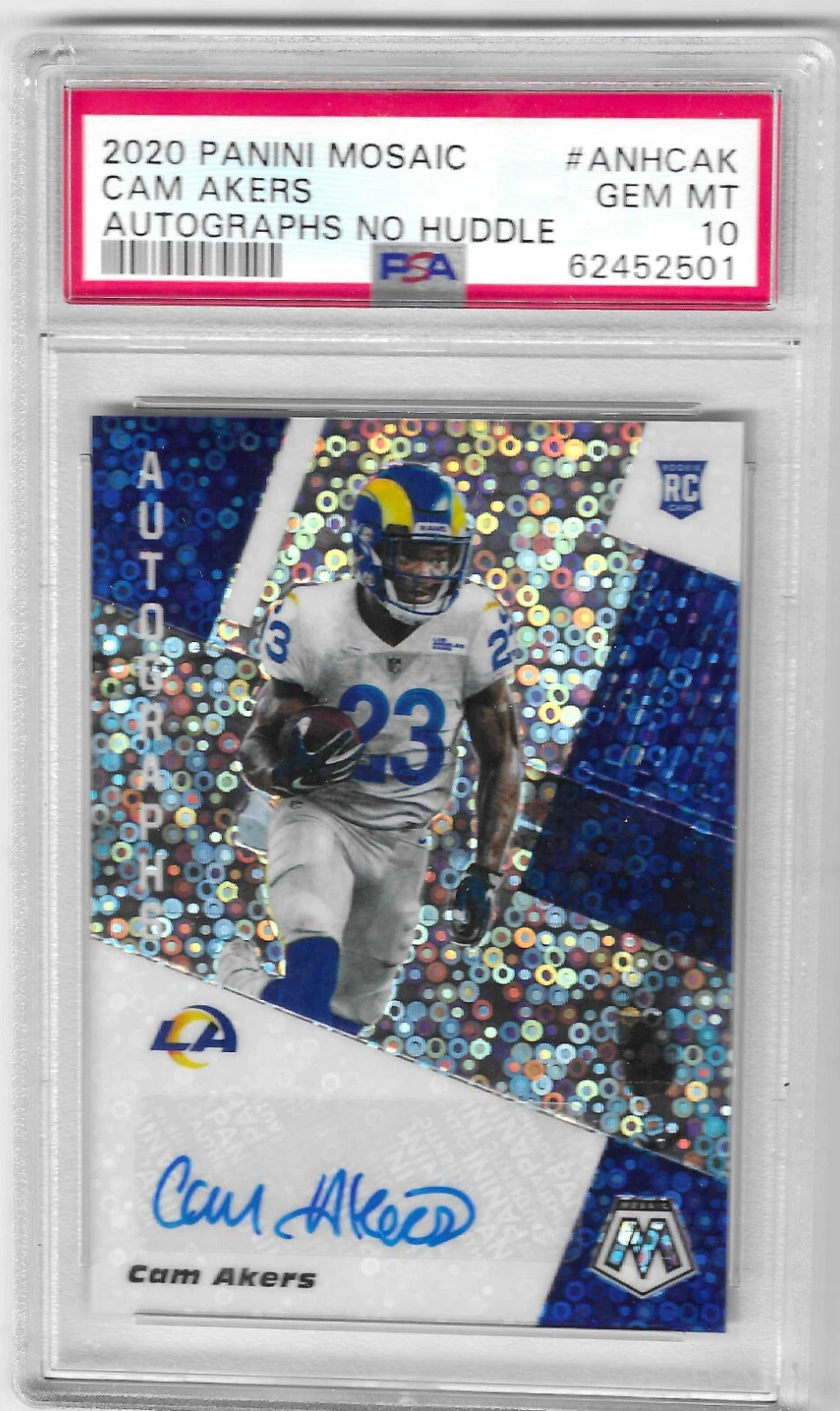 Cam Akers Panini Mosaic Autographs No Huddle #ANHCAK Base