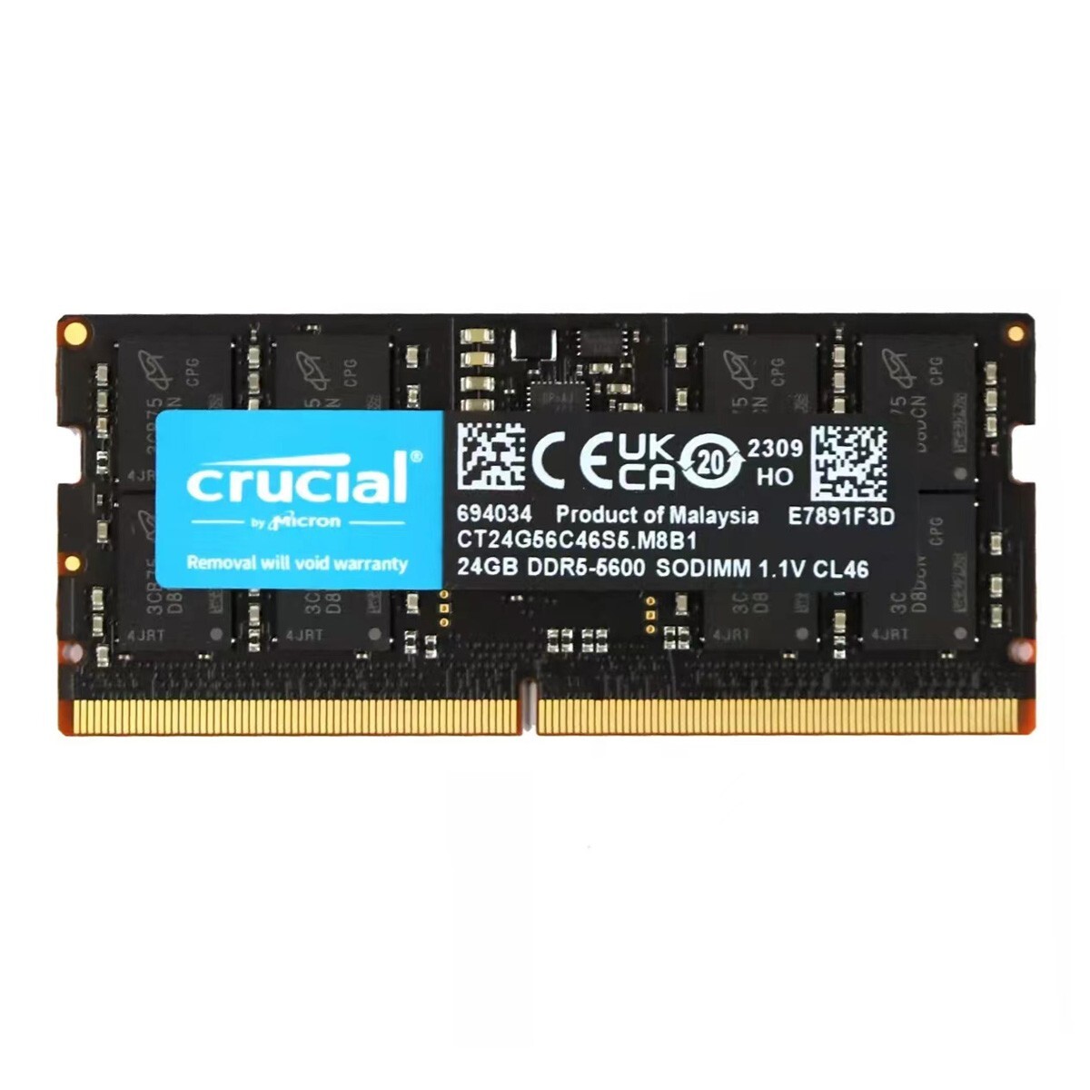 New Crucial 24GB DDR5 5600MHZ PC5-44800 Laptop SODIMM Memory Ram
