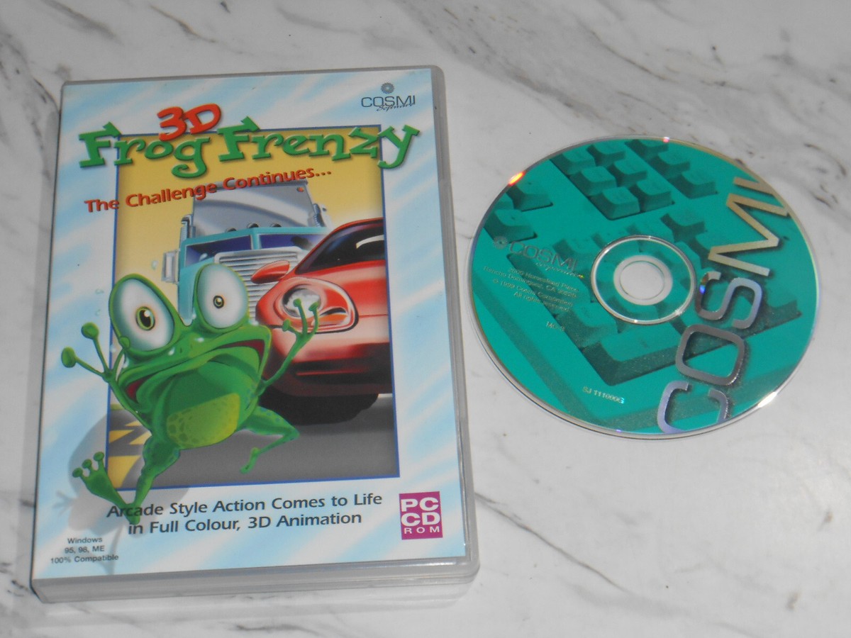 3D Frog Frenzy PC CD-ROM GAMES Cosmi Software Windows 98 ME (M