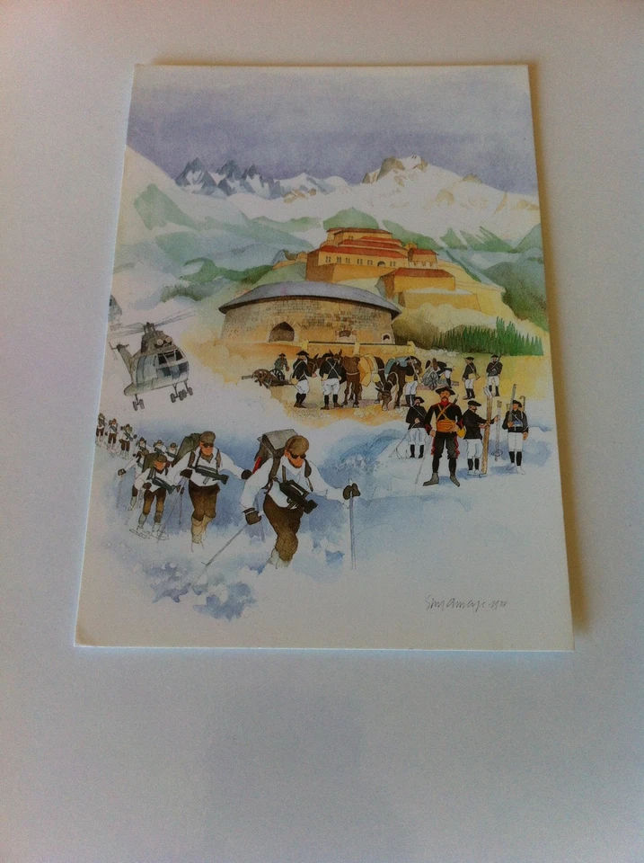 CP CARTES POSTALES CHASSEURS ALPINS TROUPES DE MONTAGNE INSIGNE MILITARIA - Photo 1/1