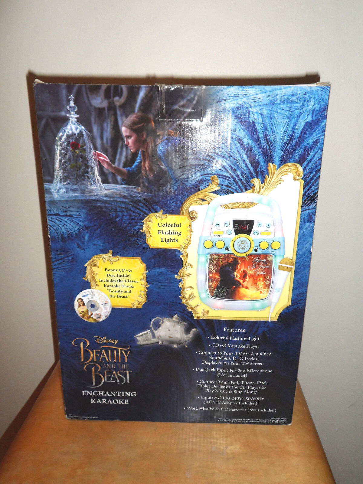 Disney Beauty & The Beast CD G Karaoke Machine With Bluetooth and