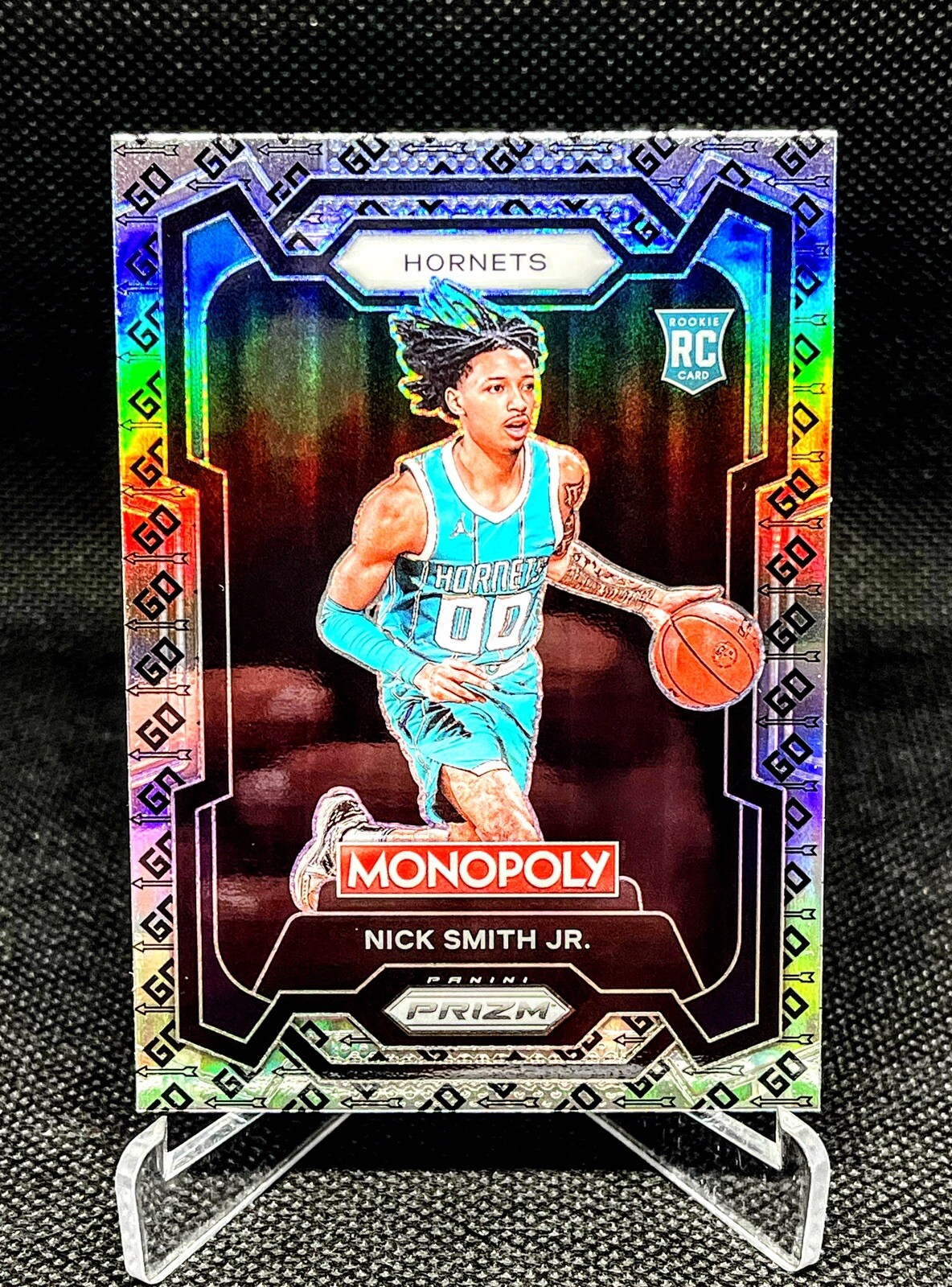2023-24 Prizm Monopoly Nick Smith Jr RC,  GO SPACE PARALLEL - SSP Rookie Hornets