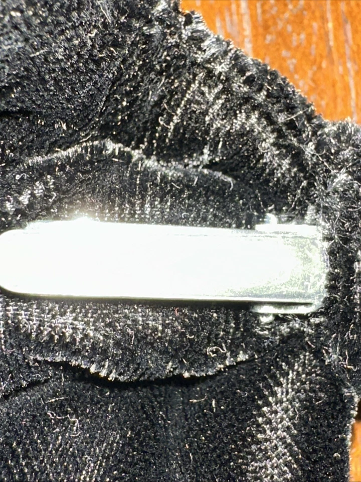 "Pajarita Ormond Coronel negra blanca a cuadros terciopelo trenzado clip de colección formal 5"" X 4""" Foto 4 de 4