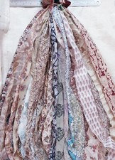 50 yard Unstitched Recycled ART Silk Sari Ribbon Yarn tassel DULL Skeins DS339