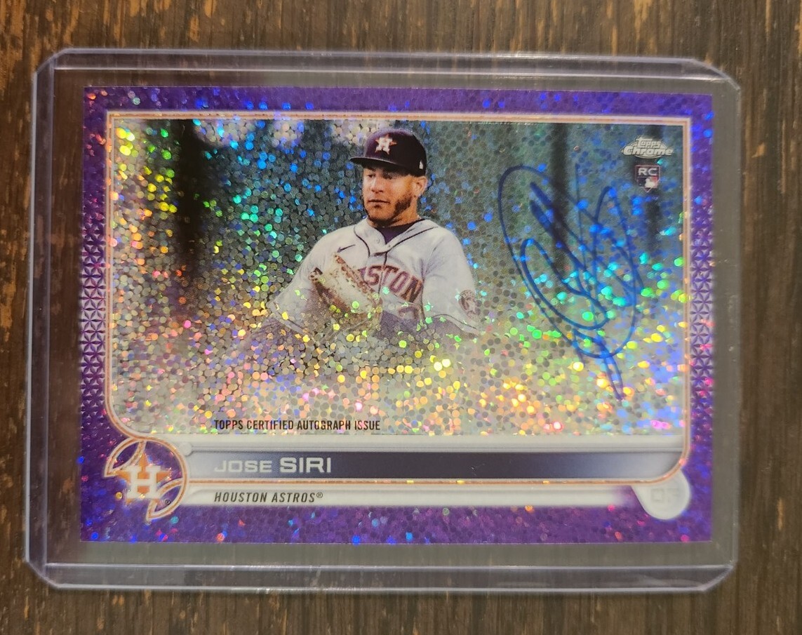 2022 Topps Chrome Jose Siri Rookie Auto Purple Speckle SP #/299 Houston Astros