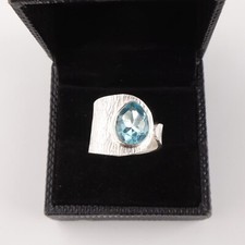 Blue Topaz Gemstone 925 Sterling Silver Ring Handmade Jewelry Ring Gift For
