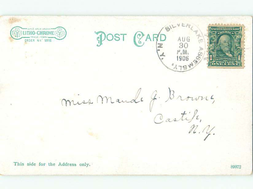 Pre1907 BRIDGE SCENE Silver Lake In Perry & Castile Near Geneseo NY