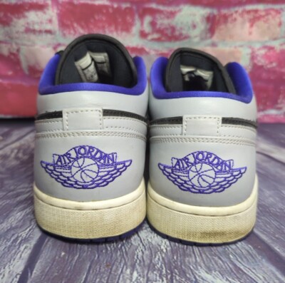 Nike Air Jordan 1 Low Black Concord Wolf Grey Purple Shoes Mens 13