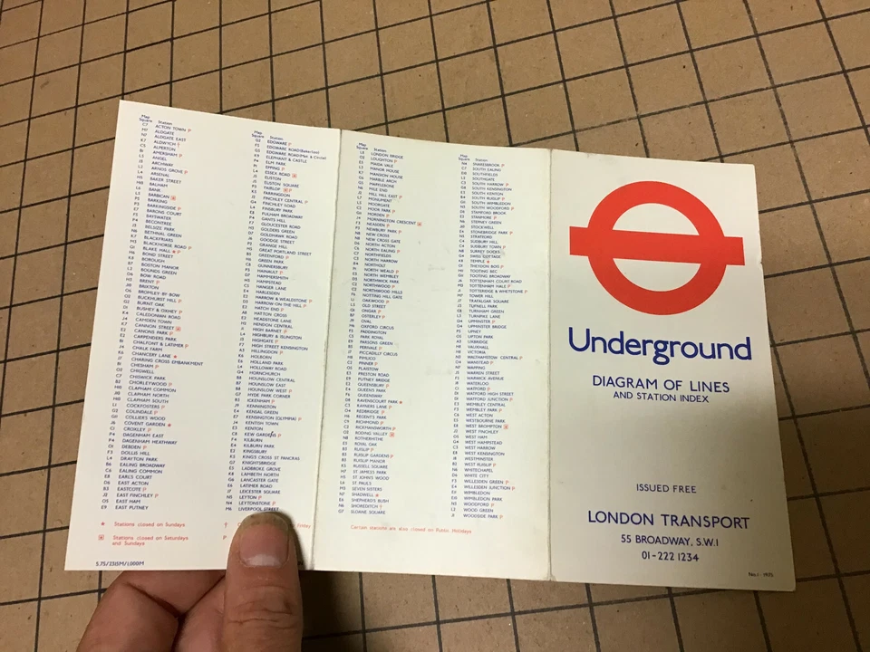 Folleto original vintage -- mapa LONDON UNDERGROUND - diagrama de líneas Foto 3 de 3