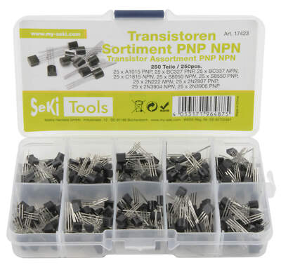 250x PNP/NPN Transistoren Set mit 10 Werten TO-92 Schaltungen Stromversorgung