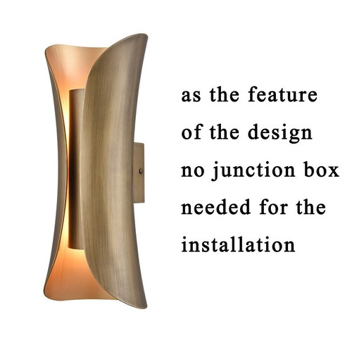 Modern Wall Sconce 2-Light Vintage Brushed Brass Wall Lamp Bath Wall Mounted - 第 6/8 張圖片