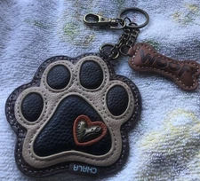 Chala Paw Print Key Fob Coin Purse, Dog Lover Gift Ivory - Never Used