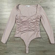 Elodie Blush Long Sleeve Bodysuit Ruched Medium