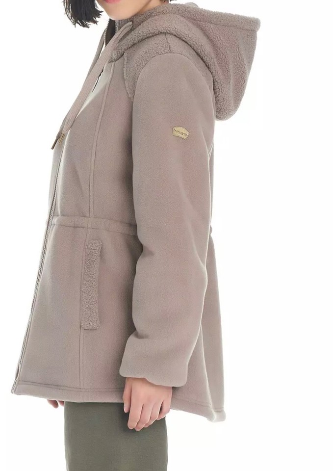 Koolaburra by Ugg Cozy Hooded Sherpa Jacket Sz XL Truffle Taupe New