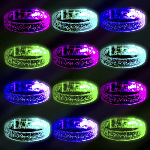 Flashing LED Light up Bracelets, Colorful Blinking Glow Wristbands Party Favors