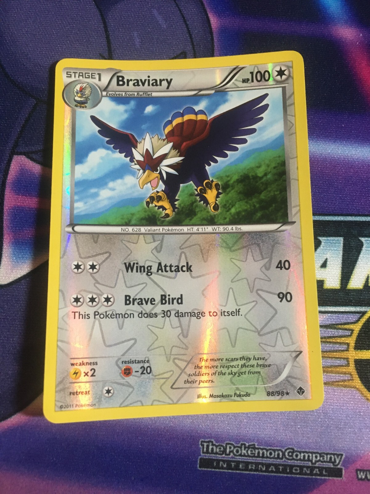 Braviary - 88/98 - Reverse Holo Rare - Emerging Powers Pokemon - NM