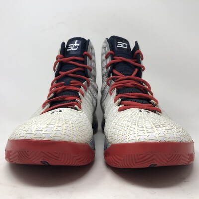 Under Armour UA Clutchfit Drive sz 12 White Red USA Olympic Steph