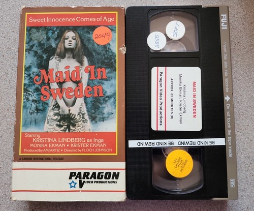 Maid In Sweden VHS Paragon Video Productions Vintage Rare HTF Kristina Lindberg - Afbeelding 1 van 3