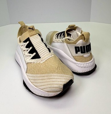 Puma Women's Tsugi Jun Ignite Knit Sneakers in Pebble/Puma White Size 7