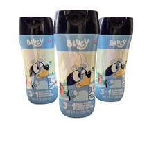 Bluey 3-in-1 Body Wash Shampoo Conditioner 8oz Bath-Time Berry Scented 3 Pack