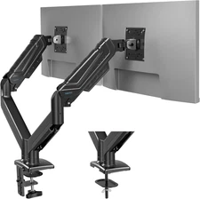 Dual Monitor Arm Mount For 15 34 Inch Monitors Heavy Duty Adjustable Gas Spring