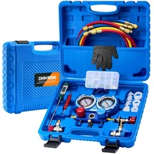 3 Way AC Refrigerant Gauges Set, AC Manifold Gauge Set, Suitable for R12/R22/...