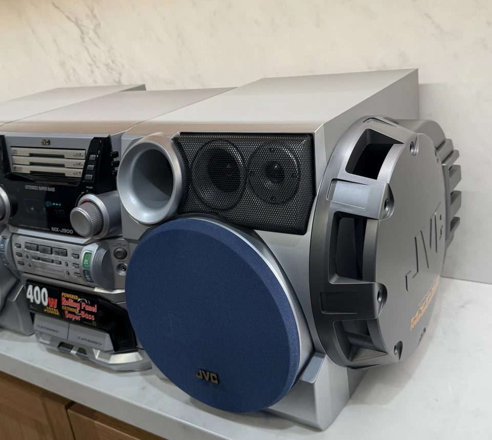 Boombox estéreo JVC MX-J900 (los altavoces de radio CD funcionan. Cinta no reproduce) Foto 4 de 4