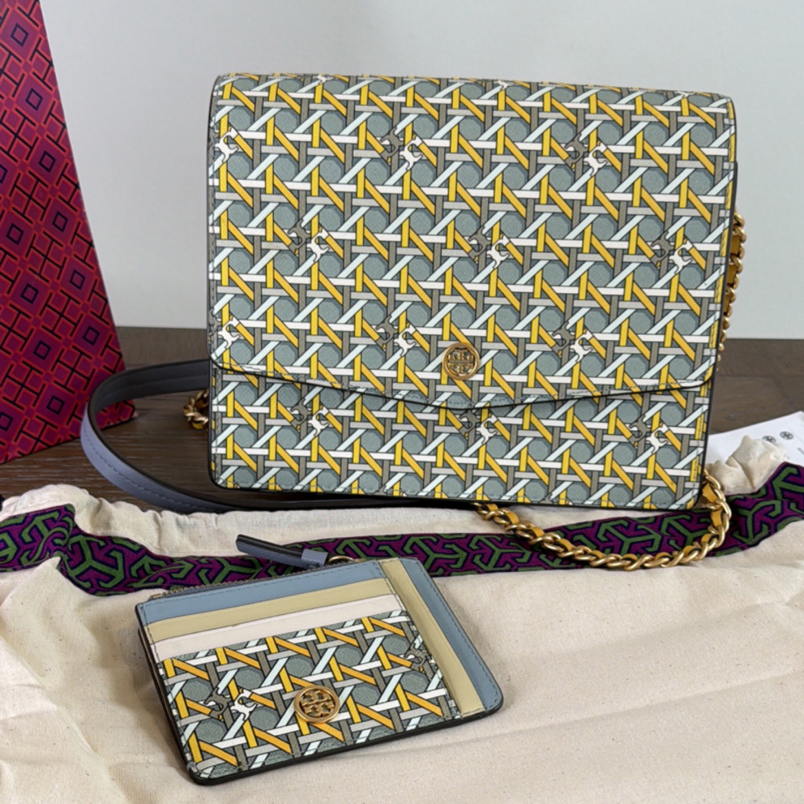 Tory Burch Geometric Pattern Chain Strap Shoulder… - image 14