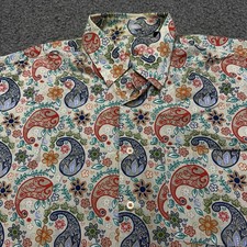 Alan Flusser Shirt Mens Large Button Up Long Sleeve Paisley