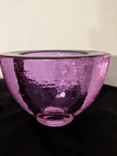 Fire And Light Recycled Glass Lavender Oval Bowl/Vase 