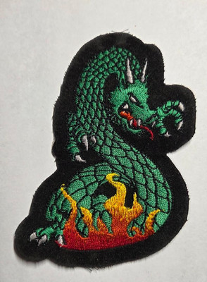 Dragon, Firey (iron on embroidered patch)
