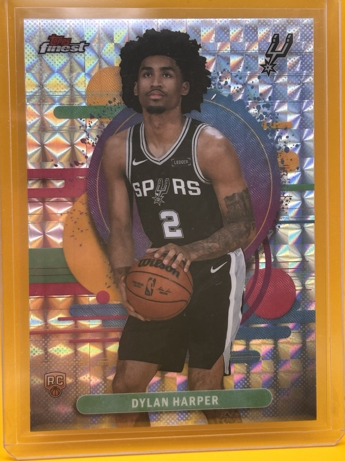 2025-26 Topps Finest - Uncommon Dylan Harper #102 Geometric Refractor (RC)