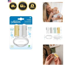 Silicone Finger Toothbrush for Baby with Travel-Storage Case, 3m , Gray and Y...
