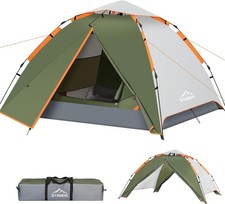 Gysrevi 3-Man Instant Pop Up Tent, Automatic Hydraulic Setup, Waterproof - Green