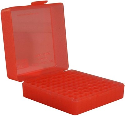 MTM 100 Mag Rim Fire Box, 22 22 Clear Red 