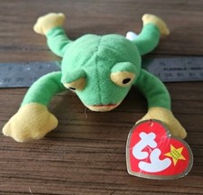 Ty Teenie Beanie Babies Smoochy The Frog Collectible Plush 1993 Green Yellow New