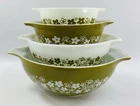 Pyrex Spring Blossom Crazy Daisy Cinderella Nesting Bowls Set 441 442 443 444