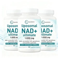 Micro Ingredients Liposomal NAD+ Ultimate 10-in-1 Resveratrol 1000mg 60 new