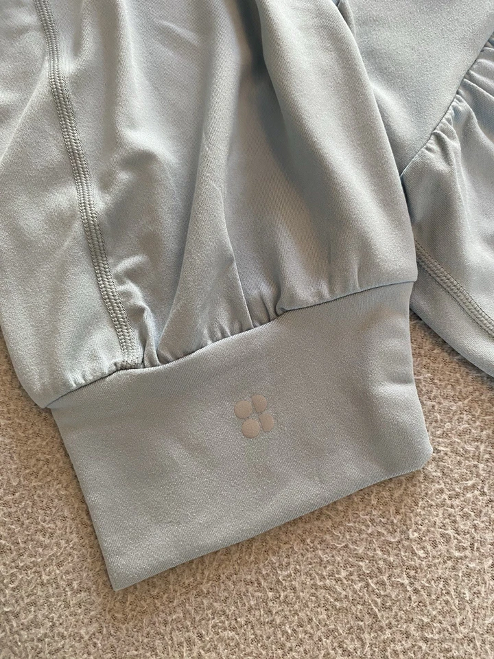 SWEATY BETTY YOGA PANTS GARY SZ 12 MEDIUM 27” SHORT LEG BLUE WOMENS TROUSERS - Image 3 of 4