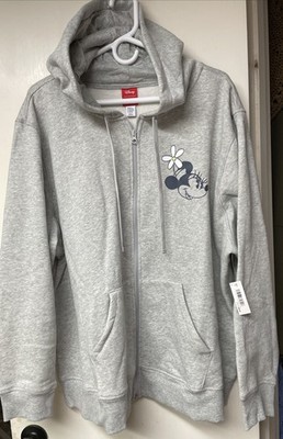 Disney Amazon Essentials Minnie Mouse Gray Full Zip Fleece Hoodie Plus 3X