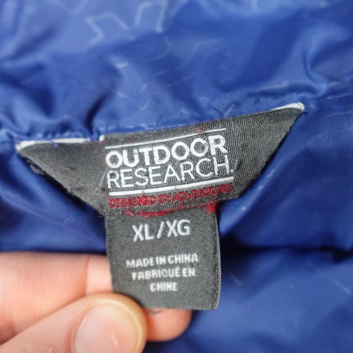 Outdoor Research Jacket Mens XL Blue Transcendent Hoody Goose Down Puffer - Picture 7 of 14