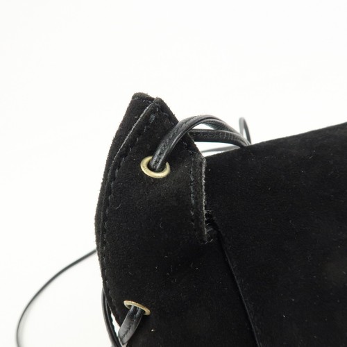 Authentic GUCCI Suede Leather Heart Shoulder Bag Black 95107 Used F/S - Picture 12 of 21