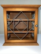 Curio Cabinet Wood Open Metalwork Scroll SPI San Francisco USA Wall Mount Table