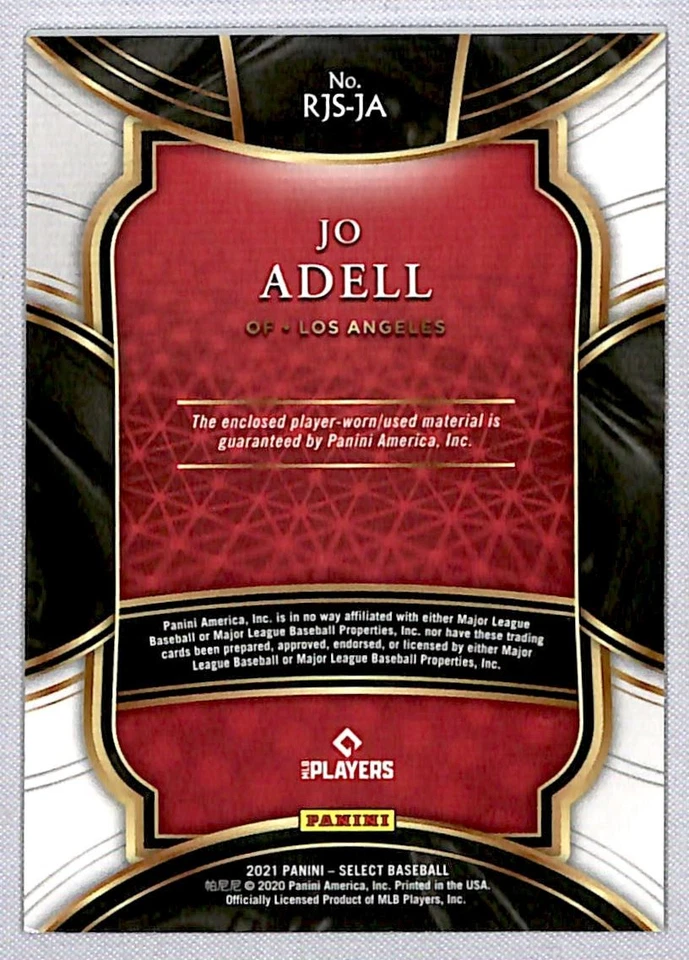 Jo Adell 2021 Panini Select Rookie Jersey #RJS-JA Los Angeles Angels - Image 2 of 2