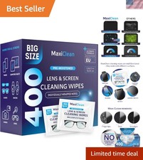Ammonia-Free Lens Wipes - 400 Pre-Moistened Wipes for Crystal-Clear Vision