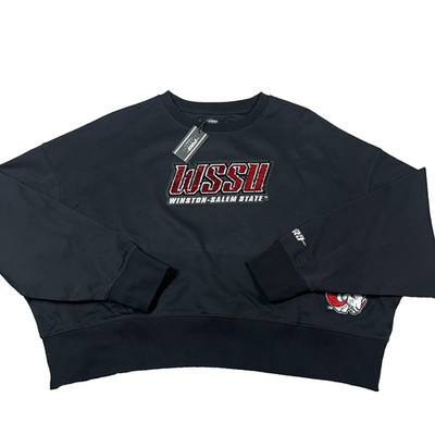 Pro Standard Womens M Black Winston-Salem State University Rams Sweatshirt NWT