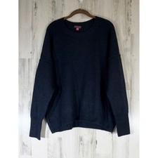 Vince Camuto Pullover Sweater Large Navy Blue Oversized Drop Shoulder Minimalist